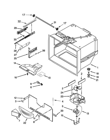 Freezer liner parts