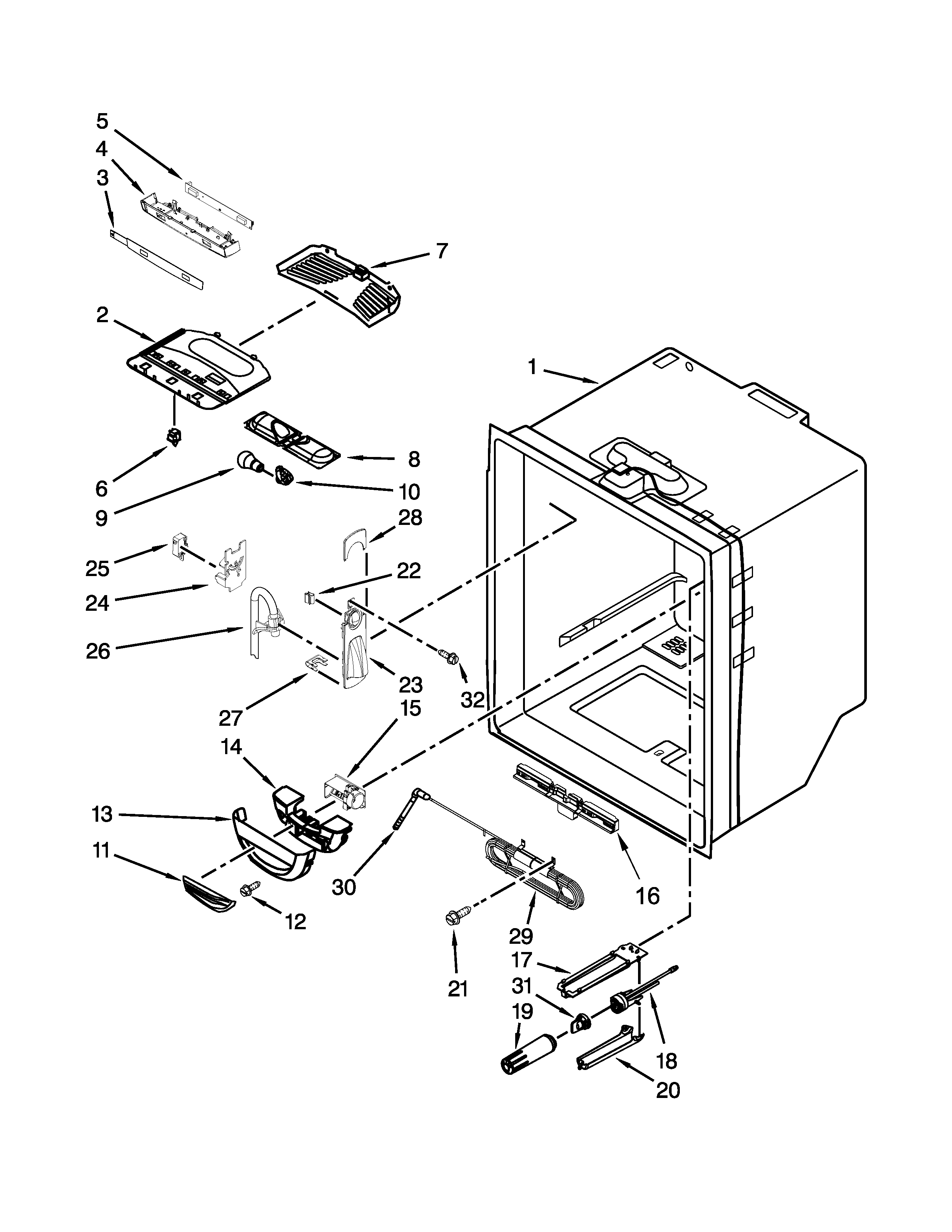 REFRIGERATOR LINER PARTS