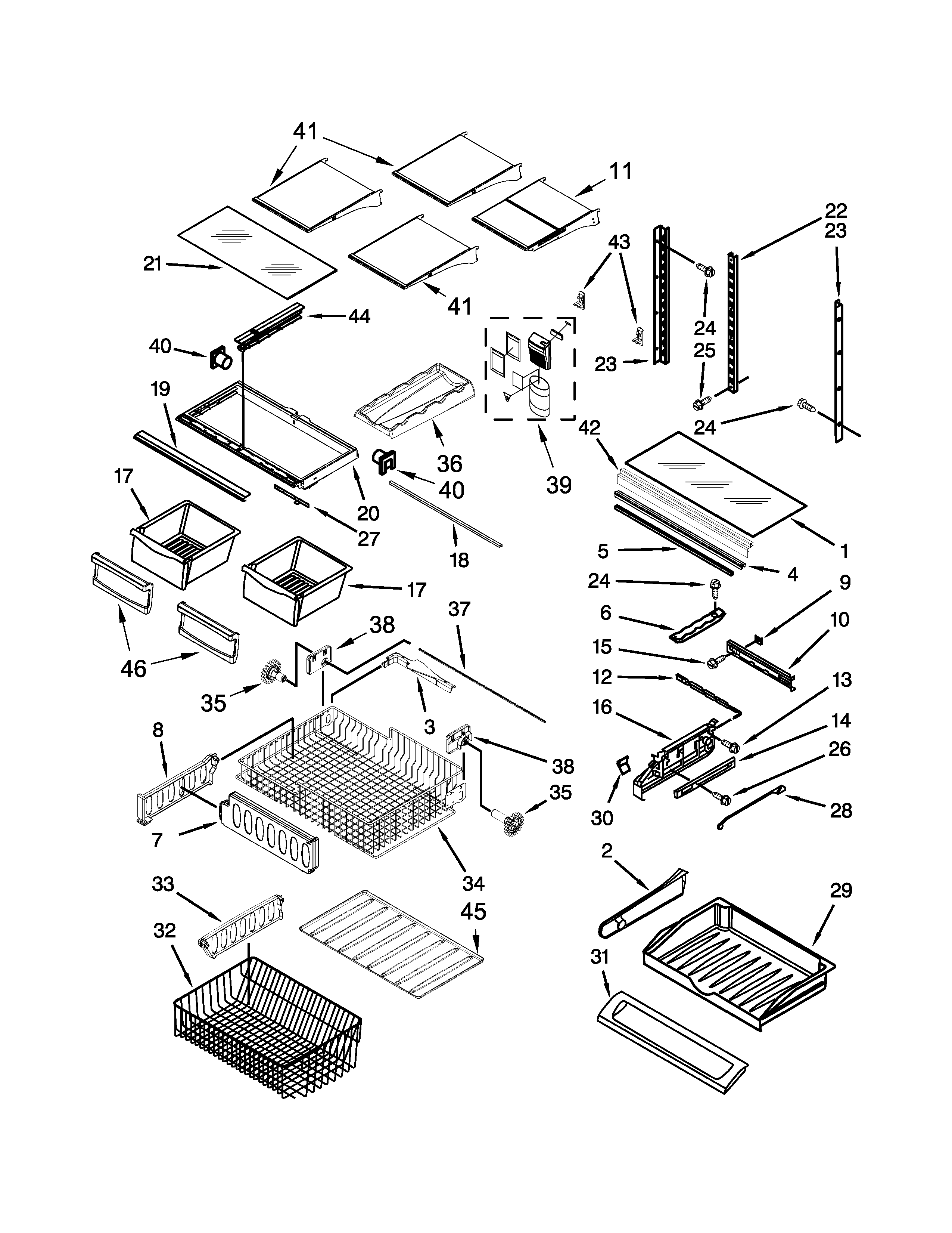Shelf parts