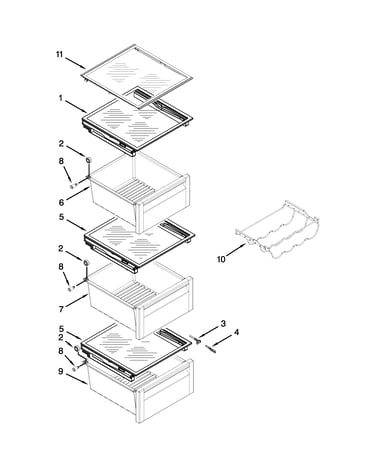Refrigerator shelf parts