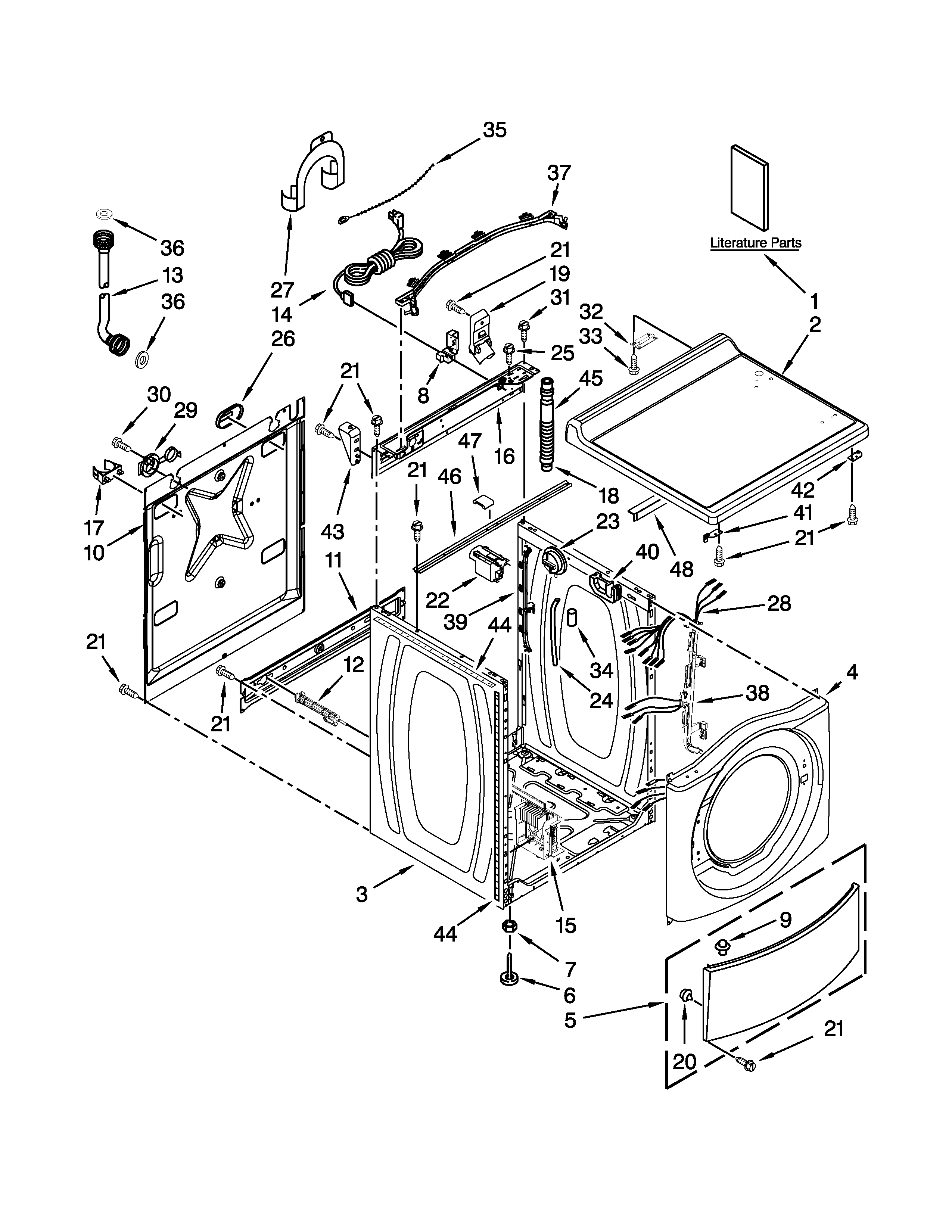 Top and cabinet parts