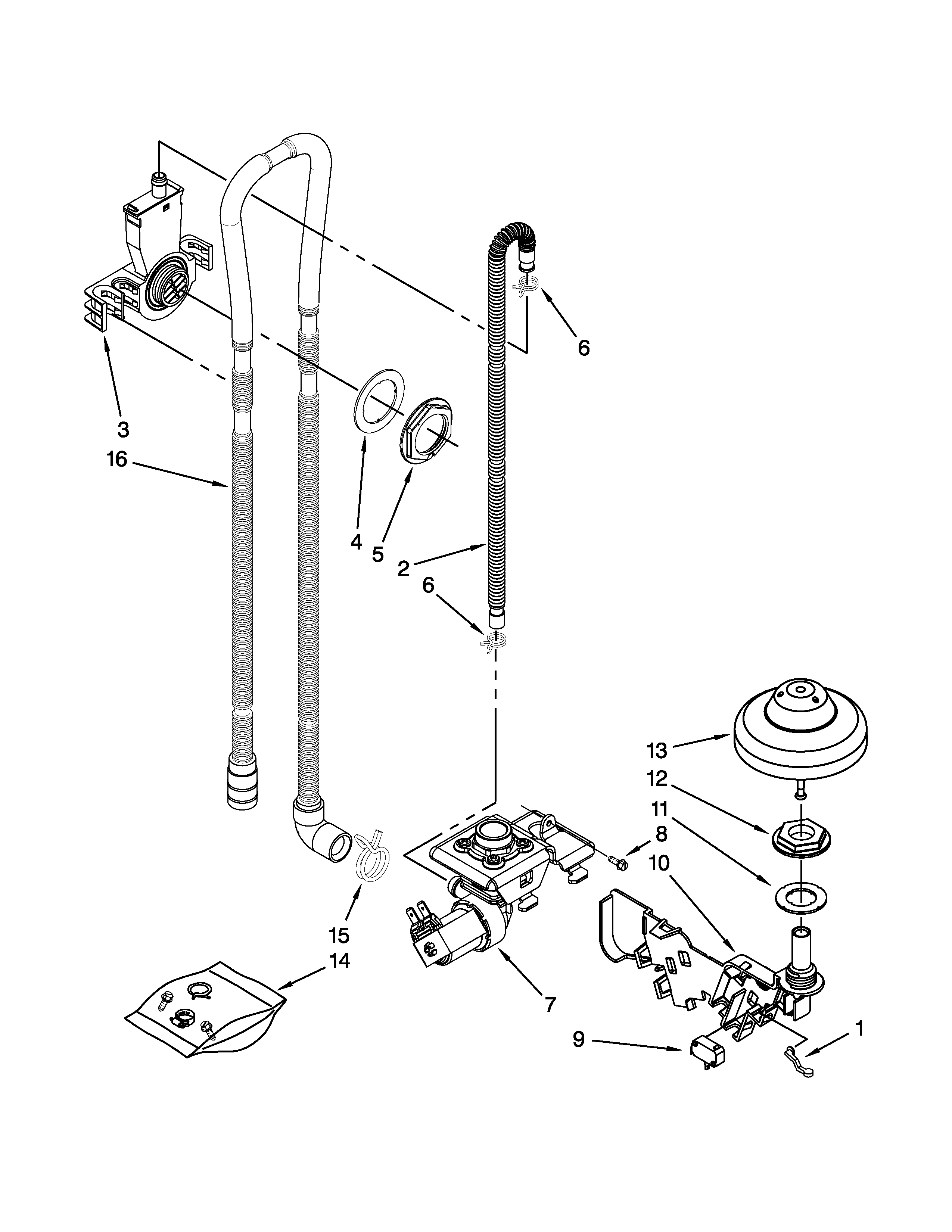 Fill, drain and overfill parts