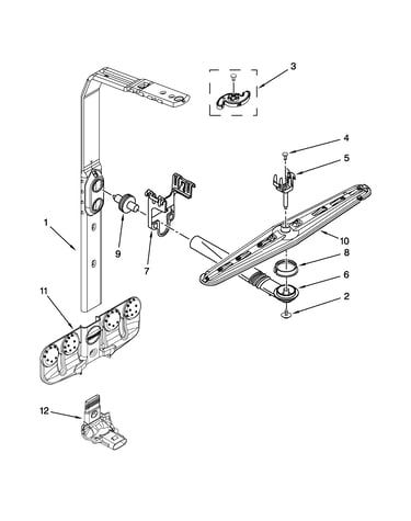 Upper wash and rinse parts