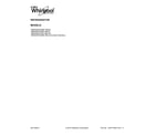 Whirlpool WRS322FDAW02 cover  sheet diagram