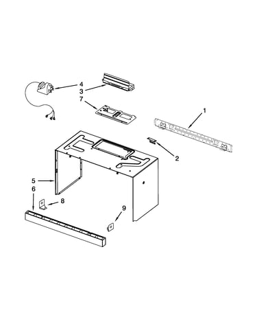 Cabinet and installation parts