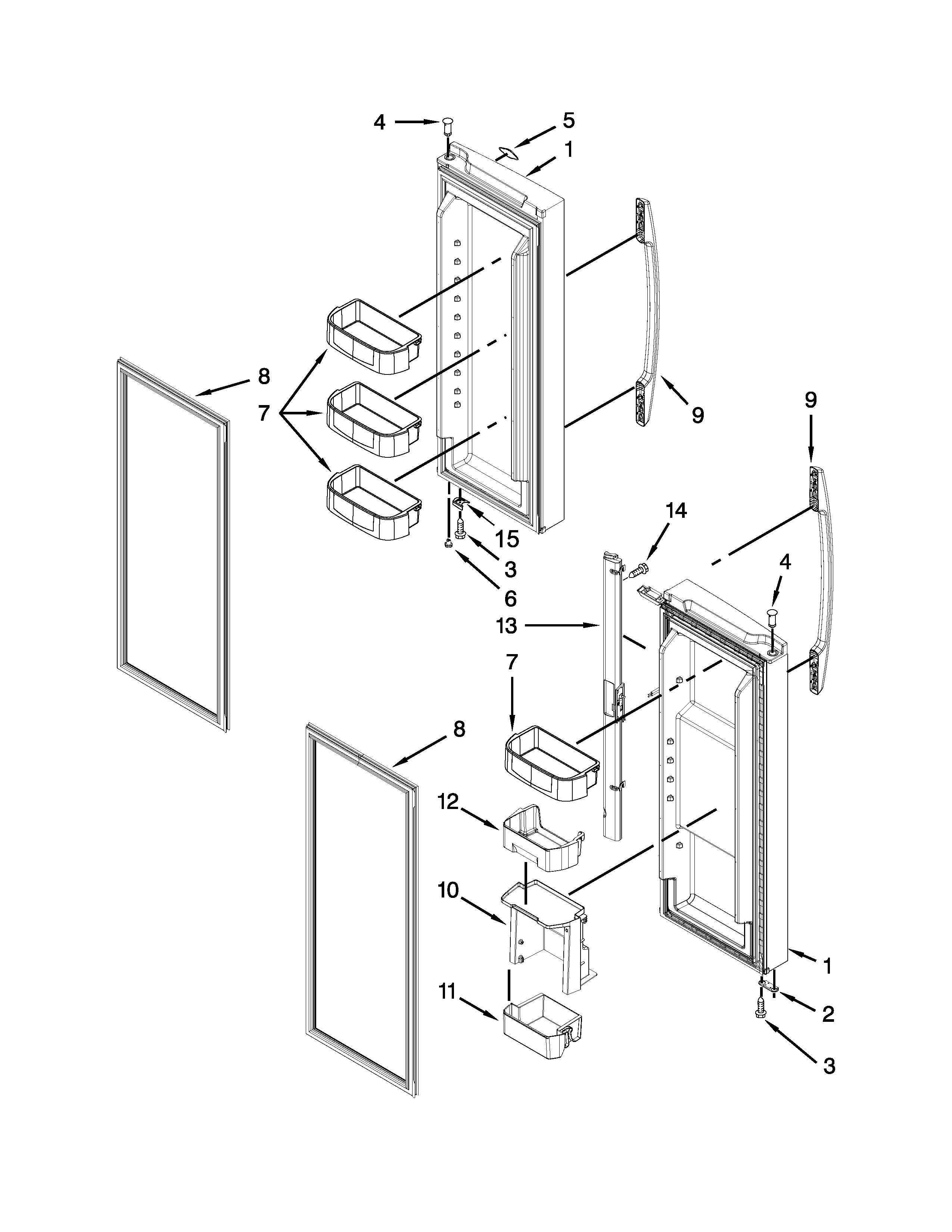 Refrigerator door parts