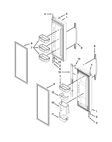 Refrigerator door parts