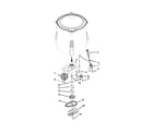 Whirlpool WTW4900BW1 gearcase, motor and pump parts diagram