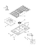Cooktop, burner and grate parts