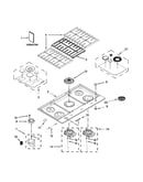 Cooktop, burner and grate parts