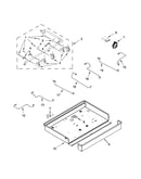 Burner box, gas valves and switch parts