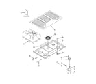 Whirlpool WCG97US0DS00 cooktop, burner and grate parts diagram