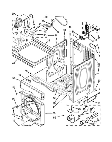 Dryer cabinet parts