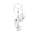 Whirlpool WTW5000DW0 gearcase, motor and pump parts diagram
