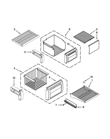 Freezer shelf parts