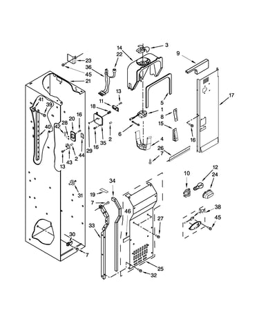 Freezer liner and air flow parts