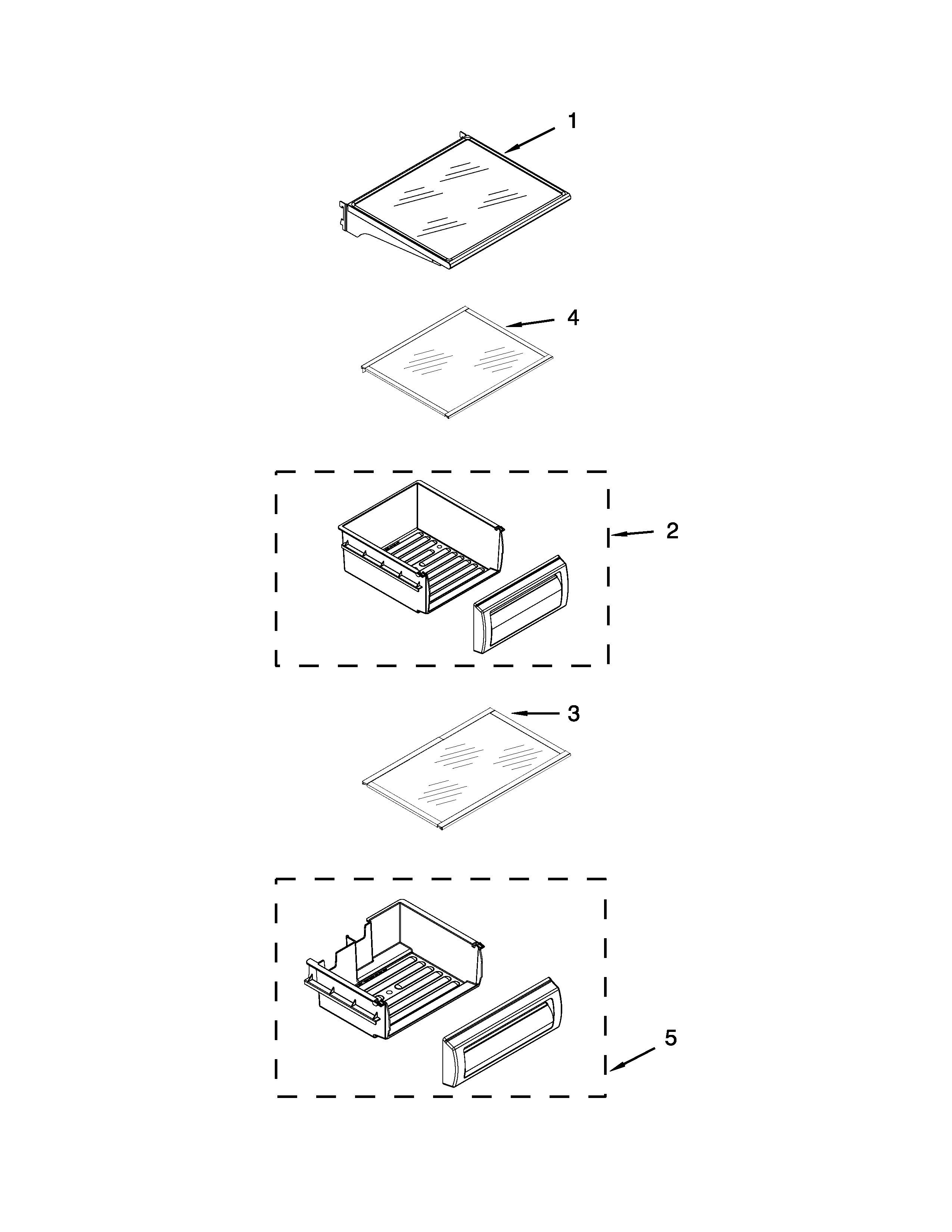 Refrigerator shelf parts