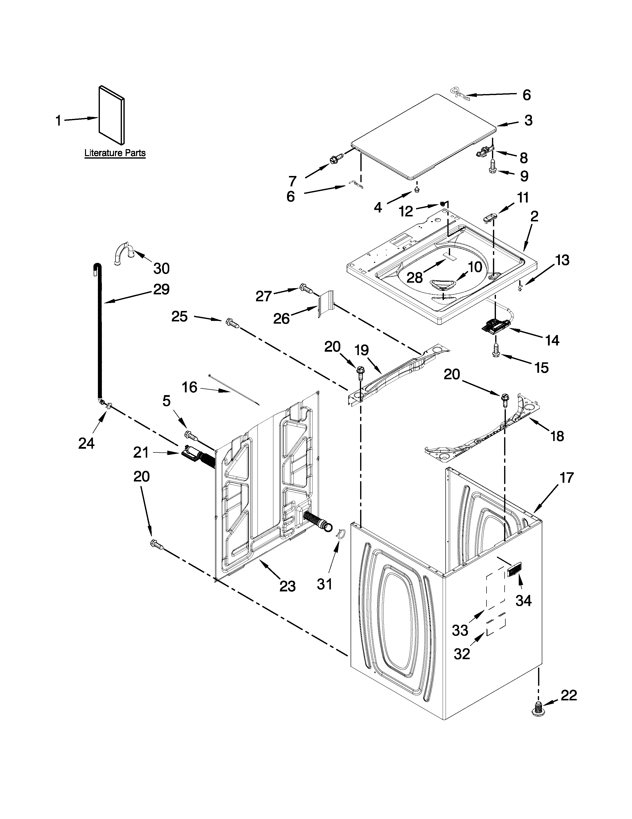 Top and cabinet parts