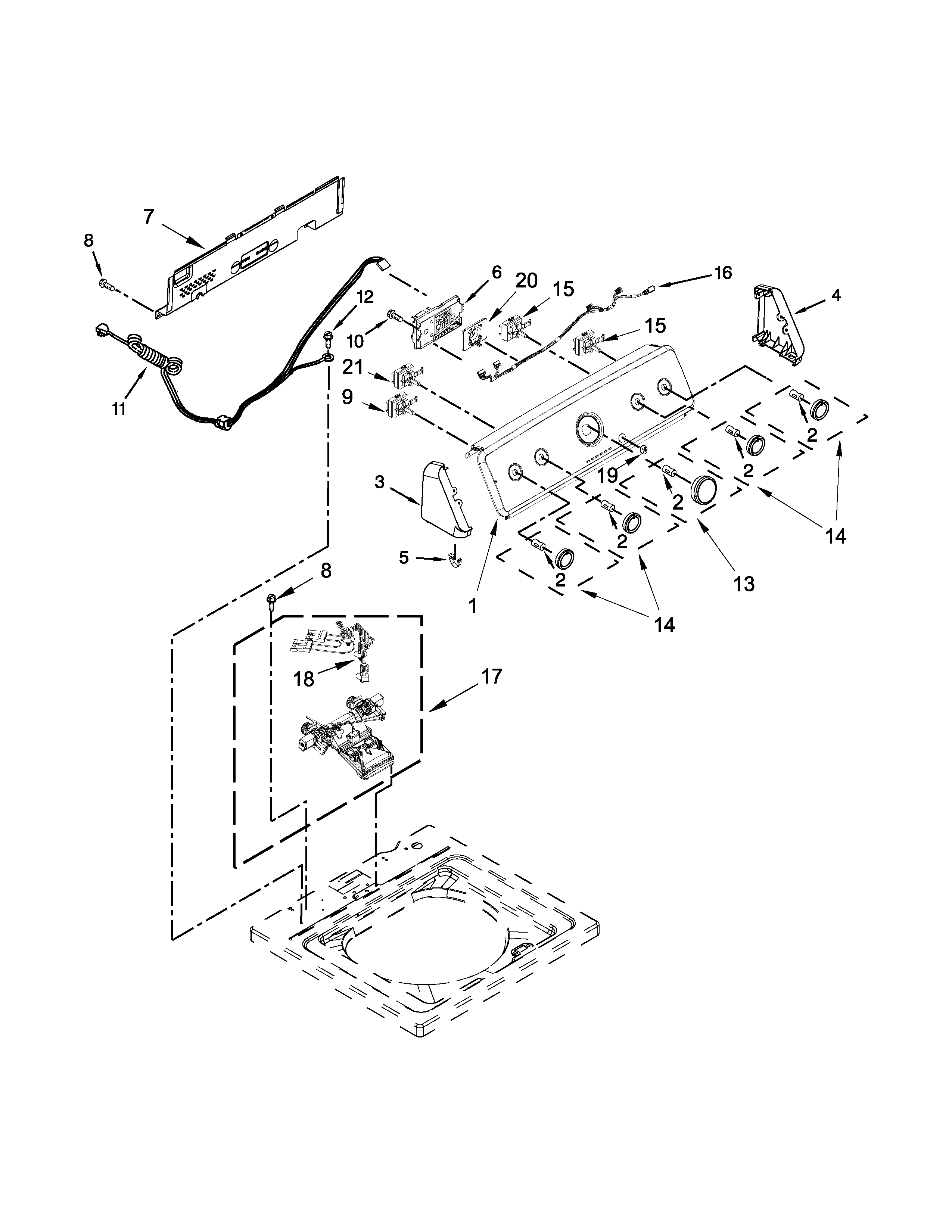 CONSOLE AND WATER INLET PARTS