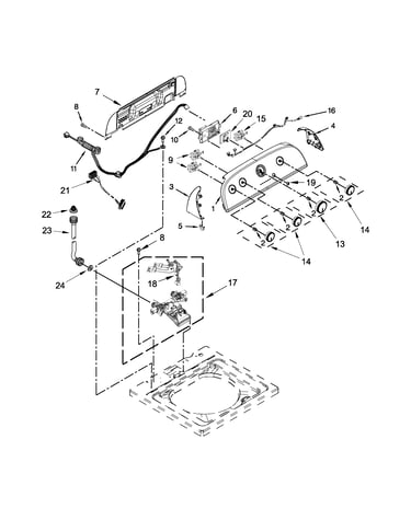 Controls and water inlet parts