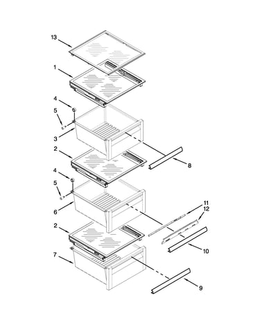Refrigerator shelf parts