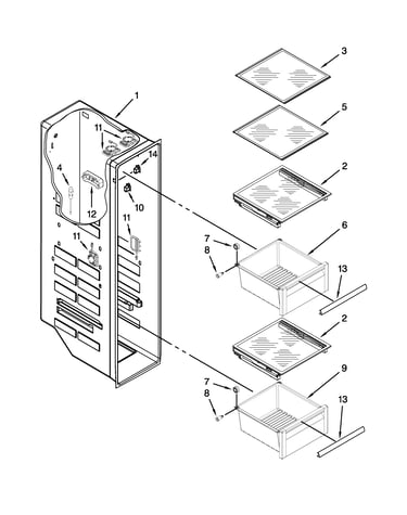 Freezer liner parts