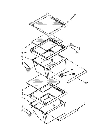 Refrigerator shelf parts