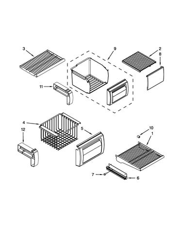 Freezer shelf parts