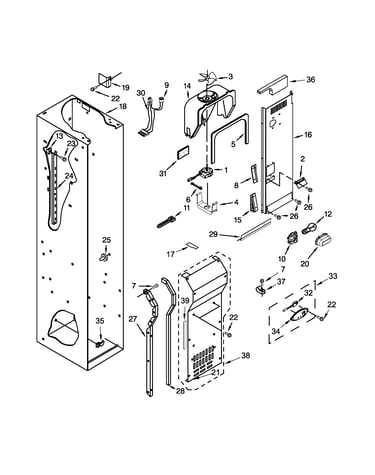 Freezer liner and air flow parts