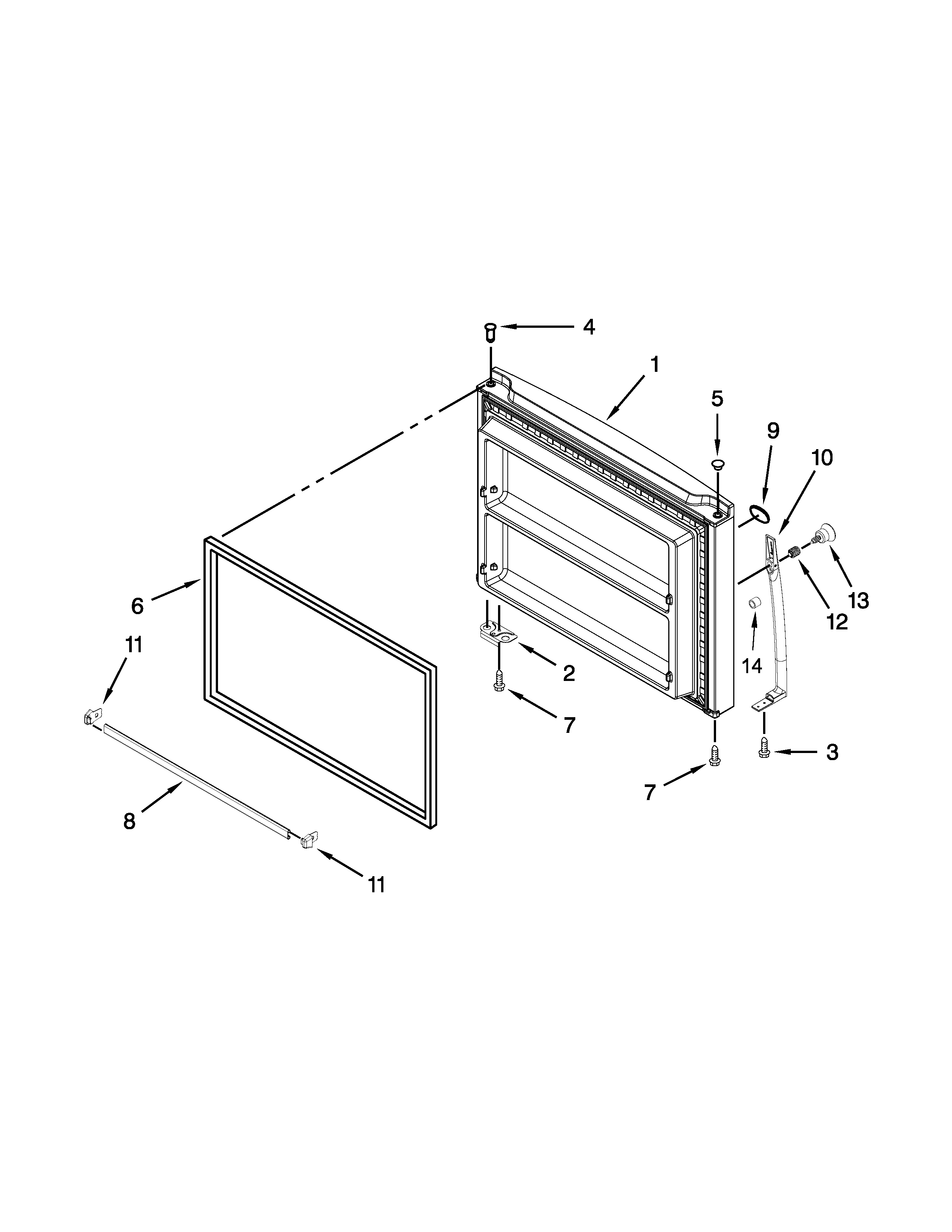Freezer door parts