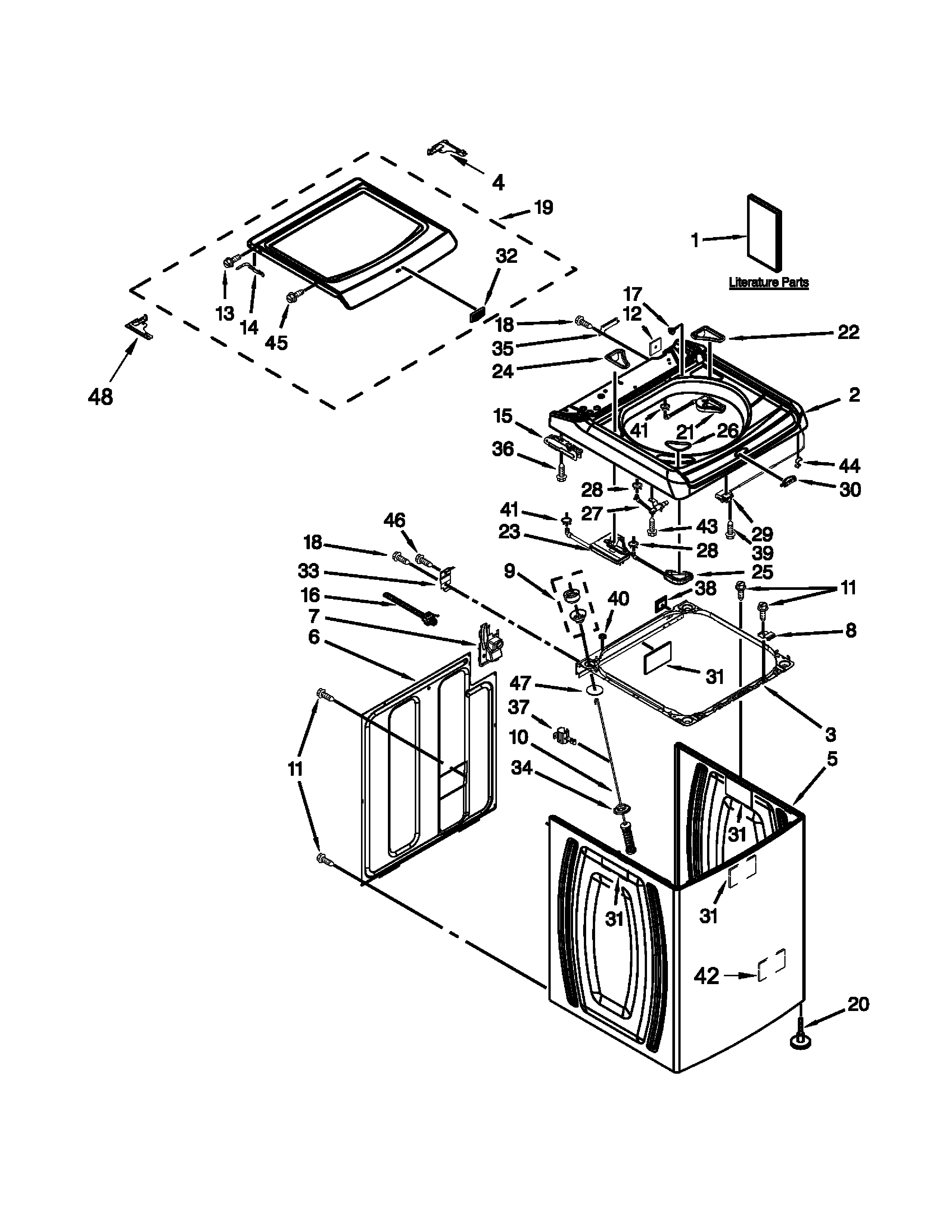 Top and cabinet parts