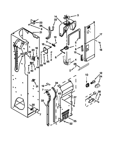 Freezer liner and air flow parts