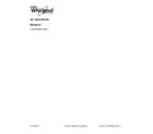 Whirlpool WGD4870BW0 cover sheet diagram