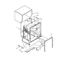 Whirlpool WDF320PADW0 tub and frame parts diagram