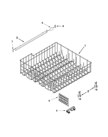 Upper rack and track parts