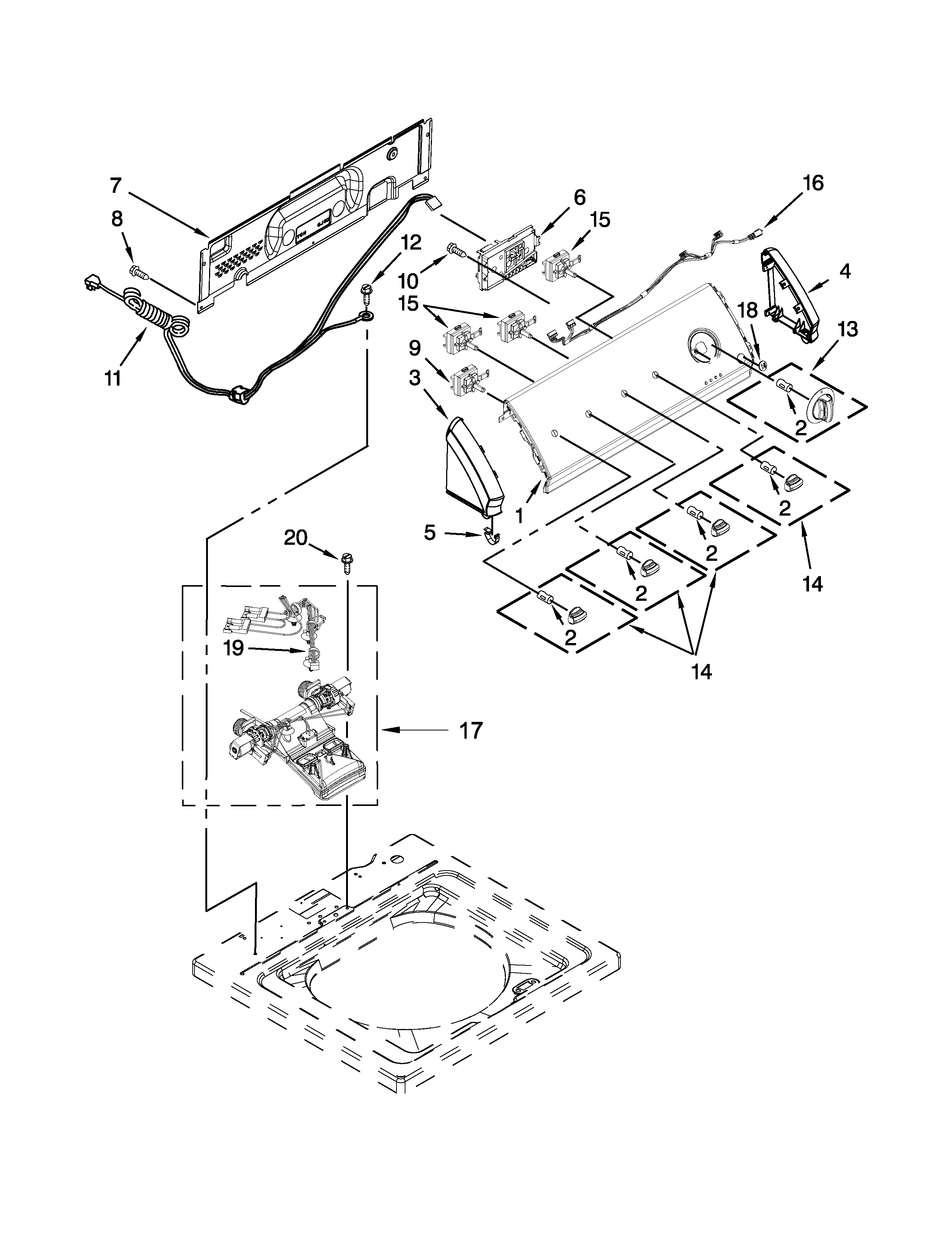CONSOLE AND WATER INLET PARTS