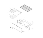 Whirlpool YWFE710H0DS0 drawer and rack parts diagram