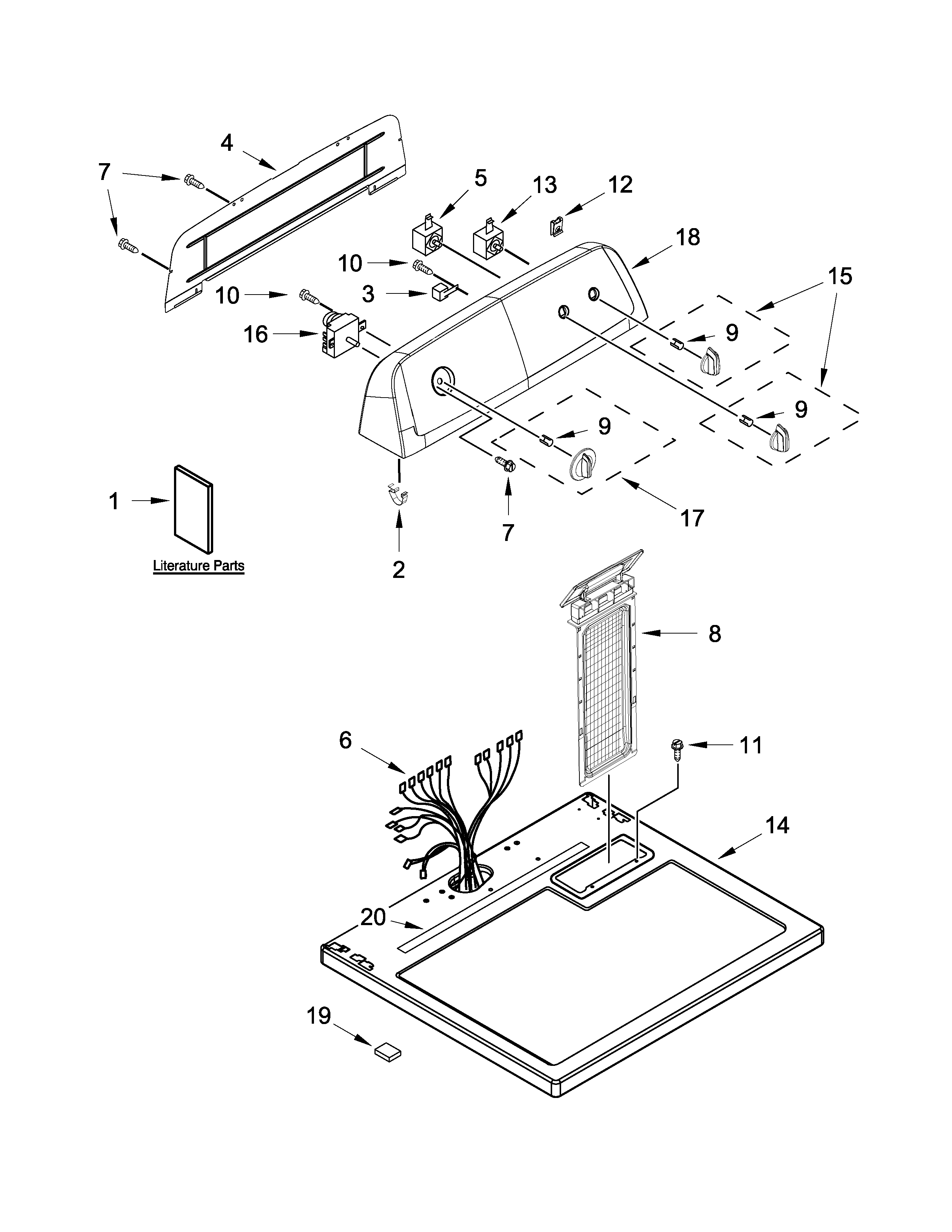 Top and console parts