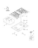 Cooktop, burner and grate parts