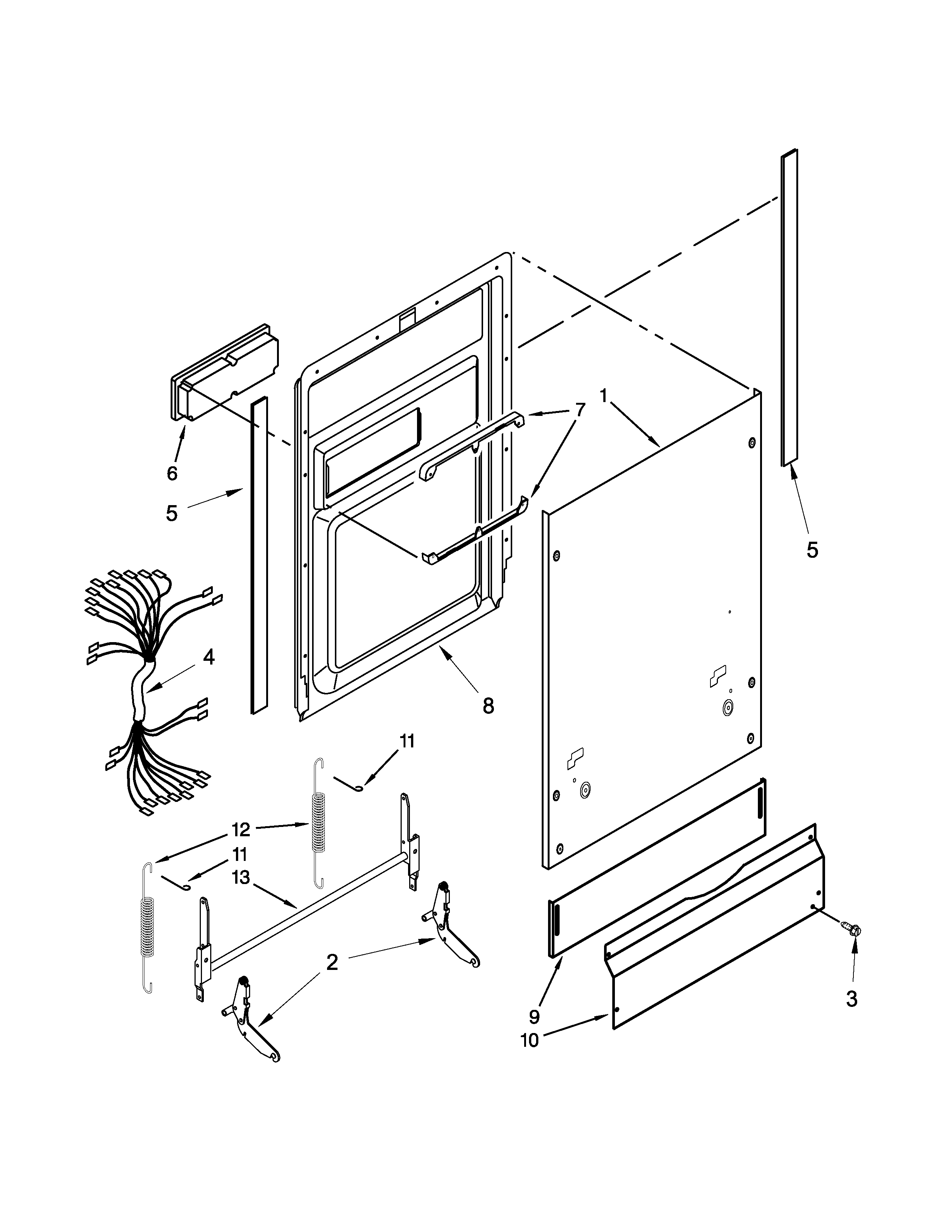 Door and toe panel parts