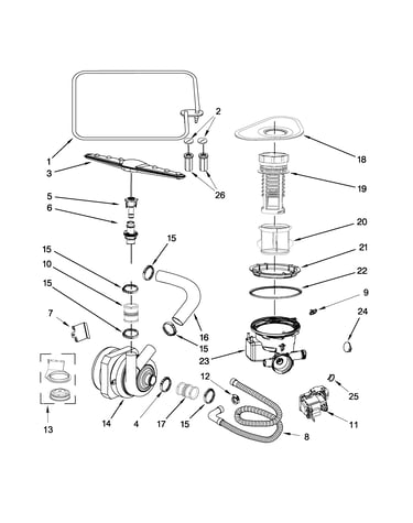 Pump and sprayarm parts