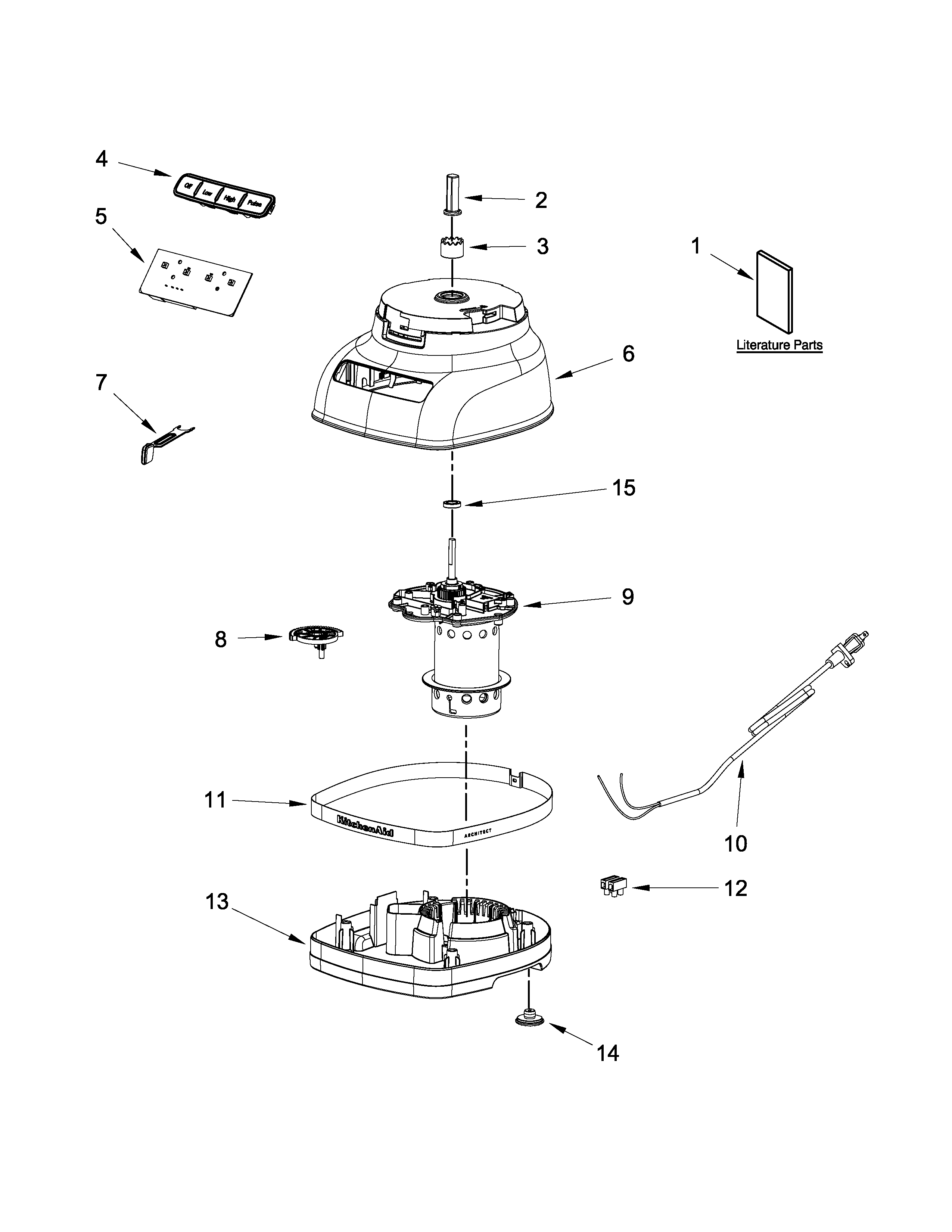 Motor and housing unit parts