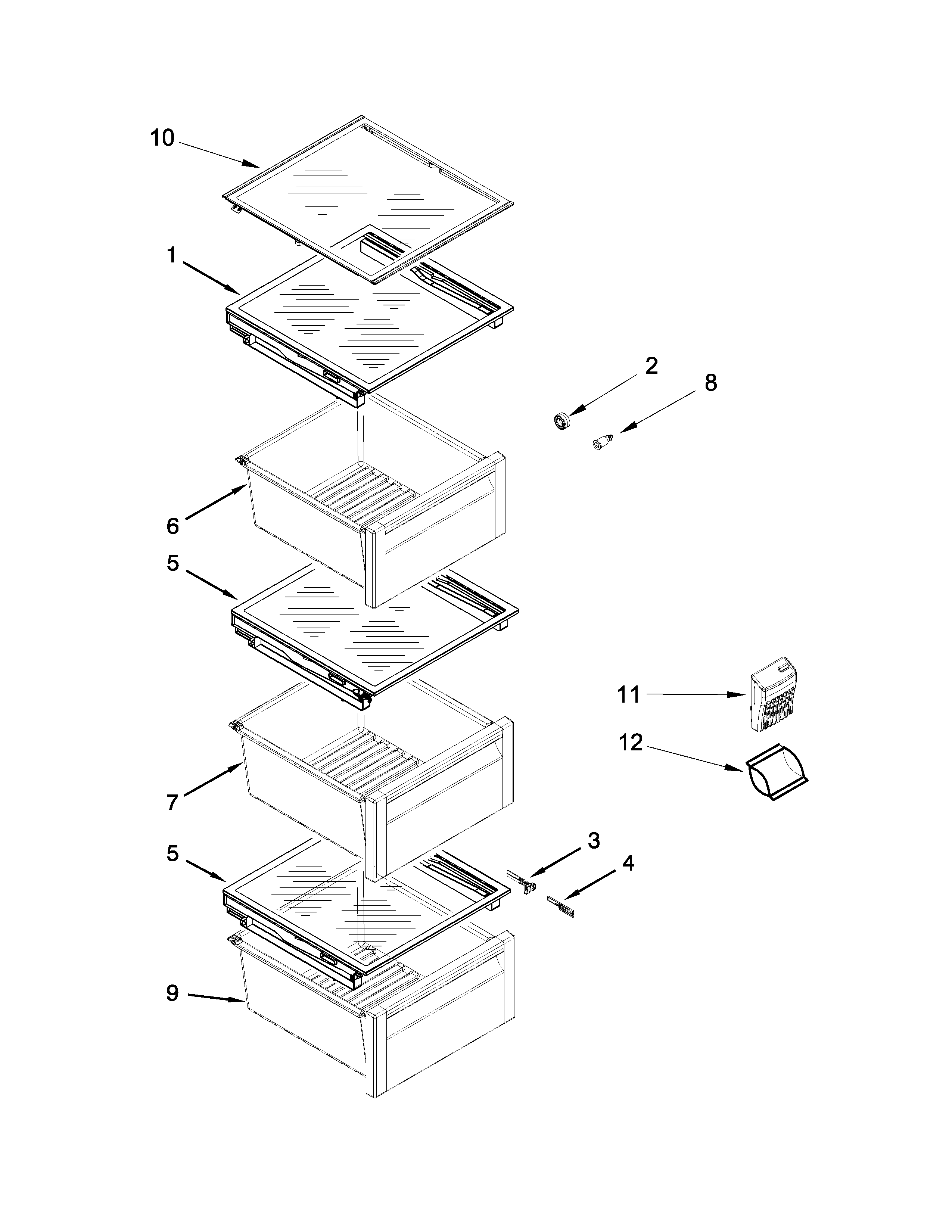 REFRIGERATOR SHELF PARTS