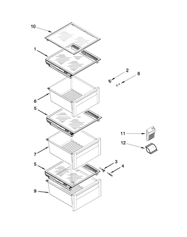 Refrigerator shelf parts