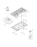 Cooktop, burner and grate parts