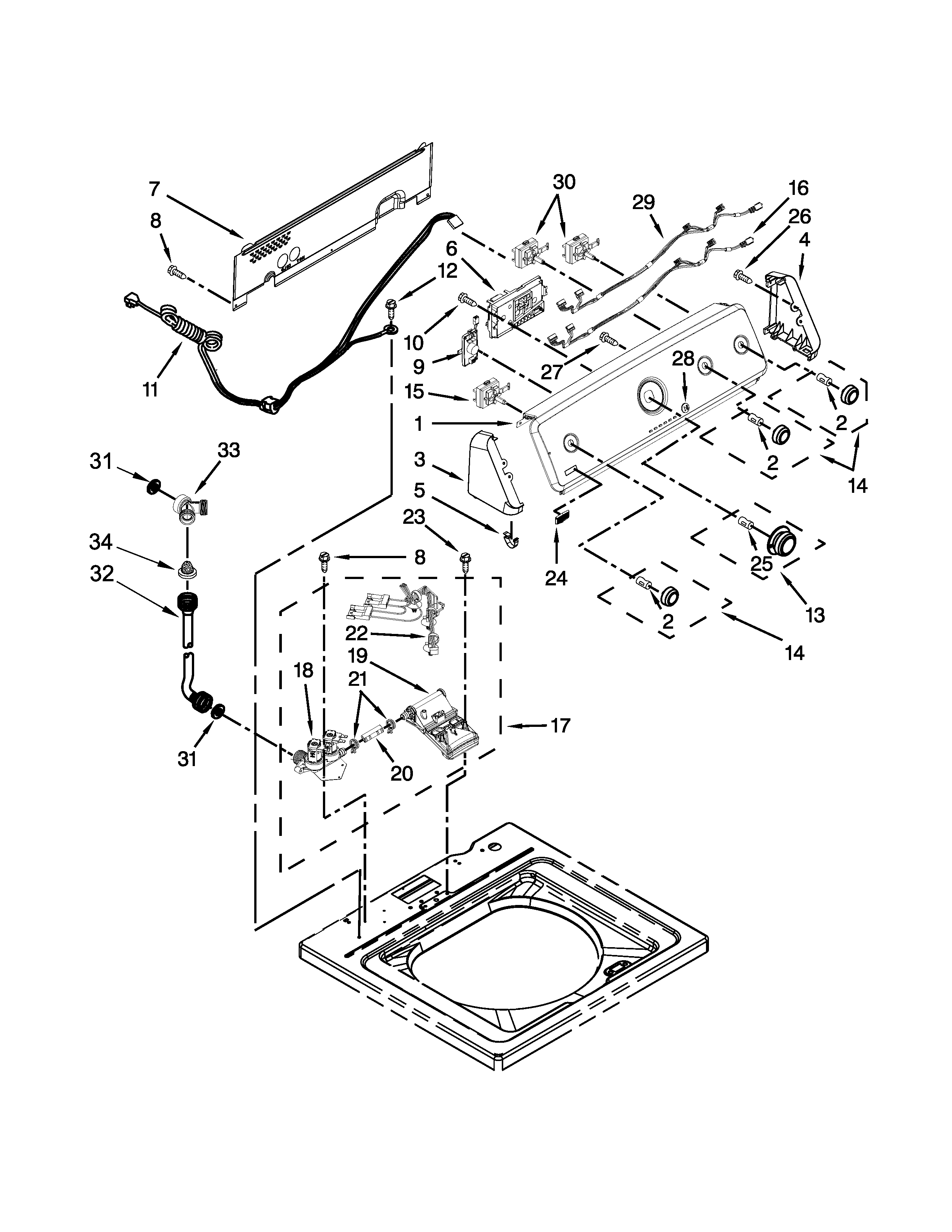 Console and water inlet parts