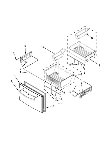Freezer door parts