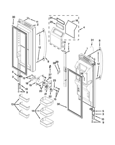 Refrigerator door parts