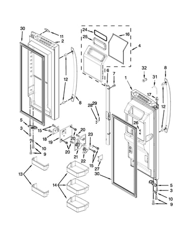 Refrigerator door parts