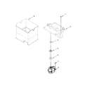 Whirlpool WRF991BOOM01 motor and ice container parts diagram